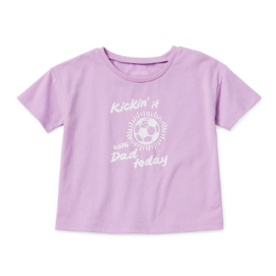 Okie Dokie Toddler Girls Round Neck Short Sleeve Graphic T-Shirt