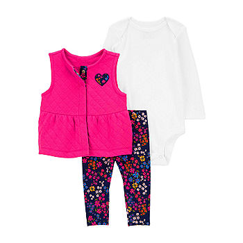 Carter's Baby Girls 3-pc. Pant Set, Color: Pink - JCPenney