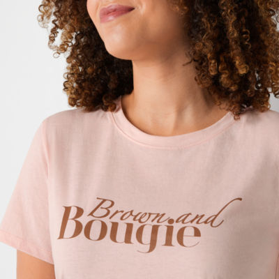 Hope & Wonder Black History Month Womens Short Sleeve 'Brown and Bougie' Graphic T-Shirt