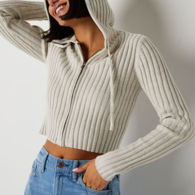 Arizona Juniors Womens Hooded Long Sleeve Pullover Sweater