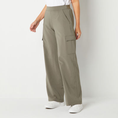 Stylus Womens Mid Rise Wide Leg Cargo Pant