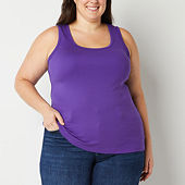 Self Esteem Juniors Seamless Womens Mock Neck Sleeveless Active Tank Top,  Color: Washed Violet - JCPenney