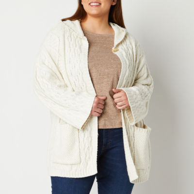 Plus hooded cardigan hot sale