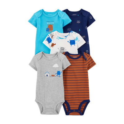 Carter's Baby Boys Crew Neck Short Sleeve Rib 5-pc. Bodysuit