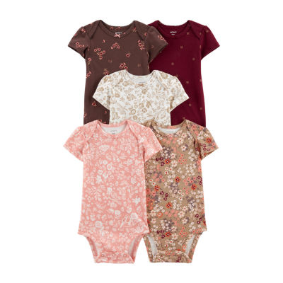 Carter's Baby Girls 5-pc. Crew Neck Short Sleeve Bodysuit