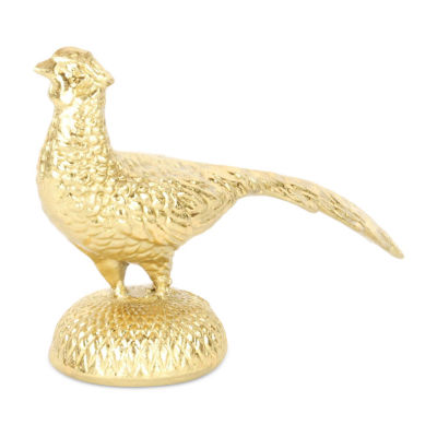 Cheungs Lirondelle Golden Cast Iron Peacock Figurine