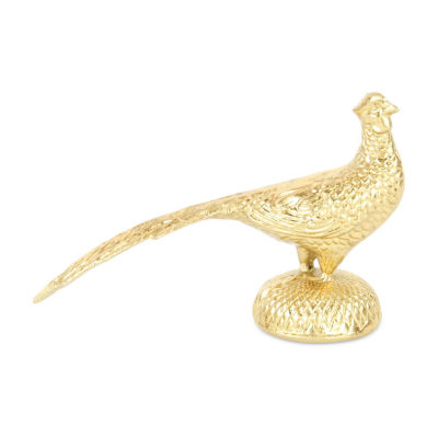 Cheungs Lirondelle Golden Cast Iron Peacock Figurine
