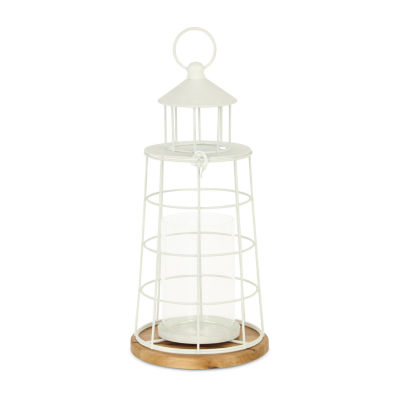 Cheungs Caler White Lighthouse Metal Decorative Lantern