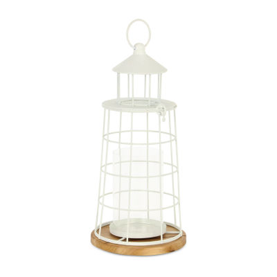 Cheungs Caler White Lighthouse Metal Decorative Lantern