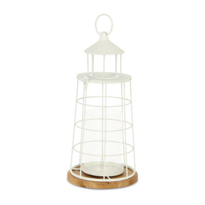 Cheungs Caler White Lighthouse Metal Decorative Lantern