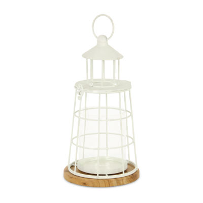 Cheungs Caler White Lighthouse Metal Decorative Lantern