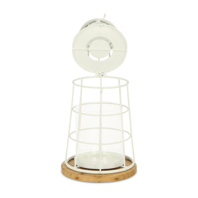 Cheungs Caler White Lighthouse Metal Decorative Lantern
