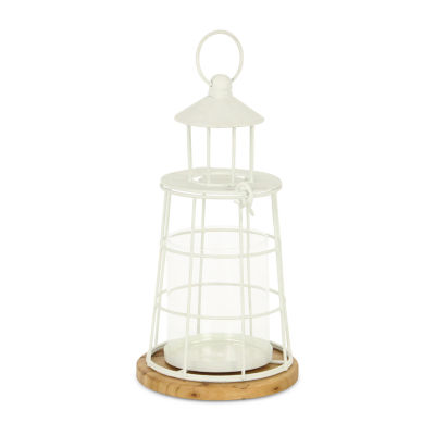 Cheungs Caler White Lighthouse Metal Decorative Lantern