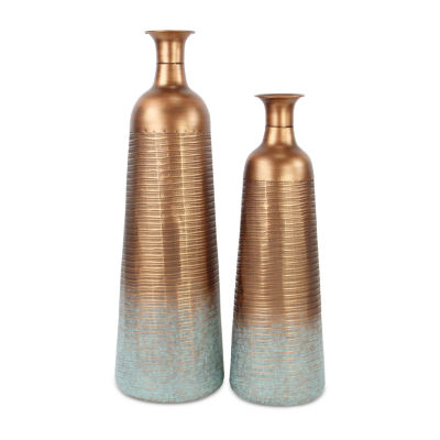 ASSTD NATIONAL BRAND Kyani Copper And Teal Vase