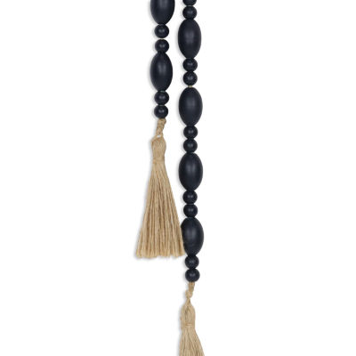 Cheungs Akaida Dark Blue Mixed Wooden Bead Tassel Handmade Tabletop Decor