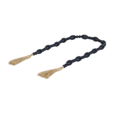 Cheungs Akaida Dark Blue Mixed Wooden Bead Tassel Handmade Tabletop Decor