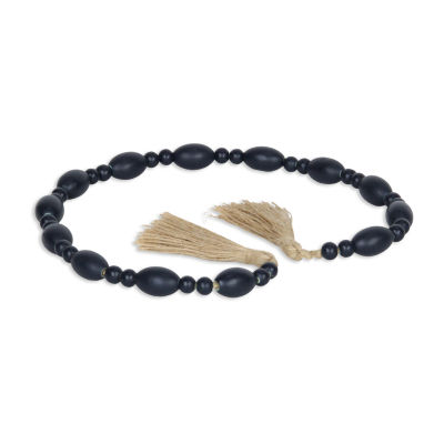 Cheungs Akaida Dark Blue Mixed Wooden Bead Tassel Handmade Tabletop Decor