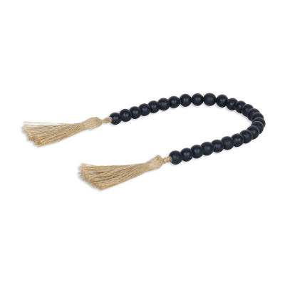 Cheungs Akaida Dark Blue Wood Bead Tassel Handmade Tabletop Decor