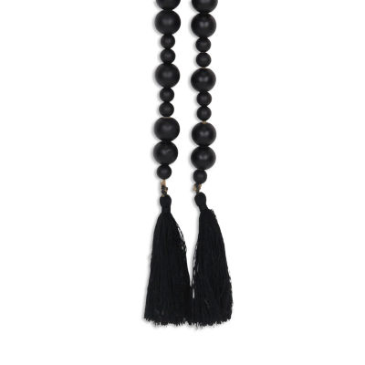 Cheungs Akaida Black Wood Bead Tassel Handmade Tabletop Decor