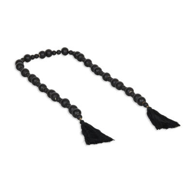 Cheungs Akaida Black Wood Bead Tassel Handmade Tabletop Decor