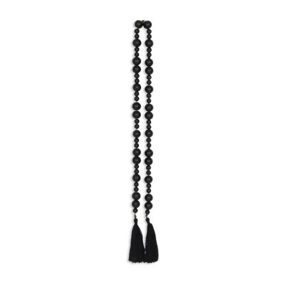 Cheungs Akaida Black Wood Bead Tassel Handmade Tabletop Decor