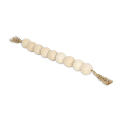 Cheungs Akaida Light Brown Wood Bead Tassel Handmade Tabletop Decor