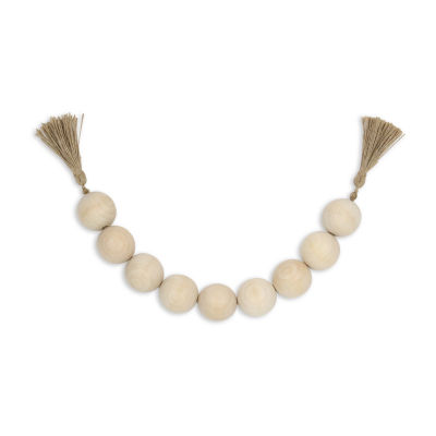 Cheungs Akaida Light Brown Wood Bead Tassel Handmade Tabletop Decor