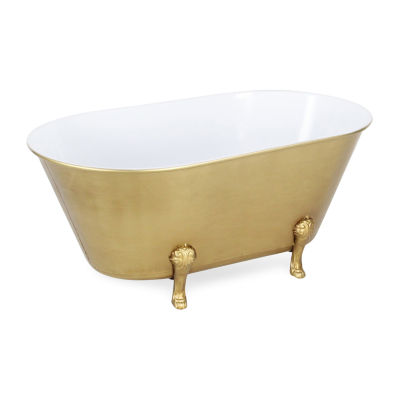 Cheungs Lavande Golden Metal Tub Handmade Tabletop Decor