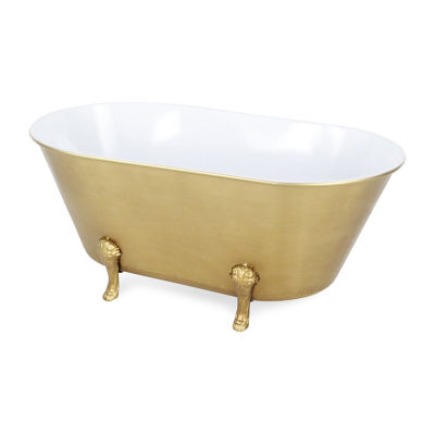 Cheungs Lavande Golden Metal Tub Handmade Tabletop Decor