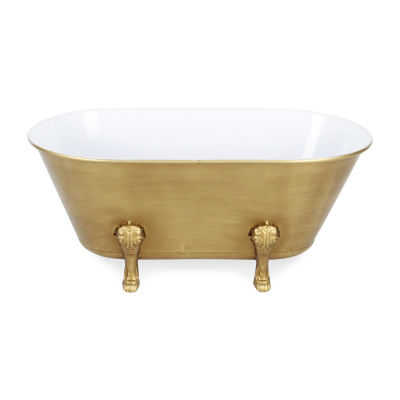 Cheungs Lavande Golden Metal Tub Handmade Tabletop Decor