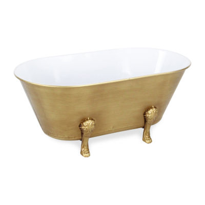 Cheungs Lavande Golden Metal Tub Handmade Tabletop Decor