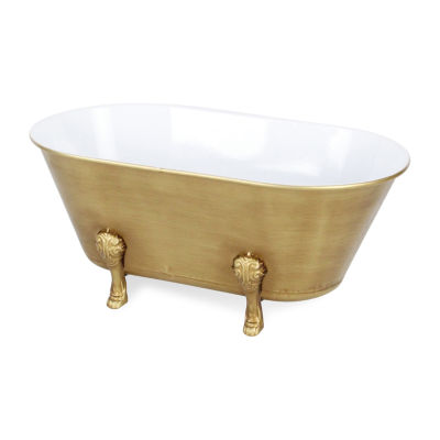 Cheungs Lavande Golden Metal Tub Handmade Tabletop Decor