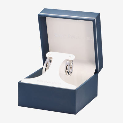 Silver Reflections Womens 25mm Hoop Earrings