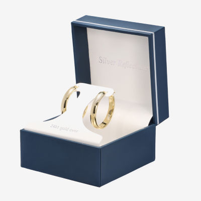 Silver Reflections Womens 24K Gold Over Brass 30mm Hoop Earrings