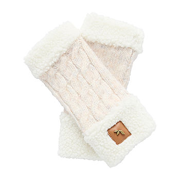 Koolaburra by UGG Cable Fingerless Gloves, Color: White Koolaburra by UGG Cable Fingerless Gloves, Color: White