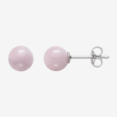 Genuine Pink Quartz, Green Jade & Black Onyx  Sterling Silver Earring Set