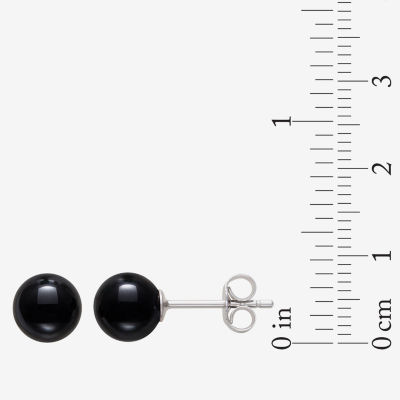 Genuine Pink Quartz, Green Jade & Black Onyx  Sterling Silver Earring Set