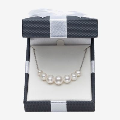 Womens White Cultured Freshwater Pearl Sterling Silver 16 Inch Pendant Necklace