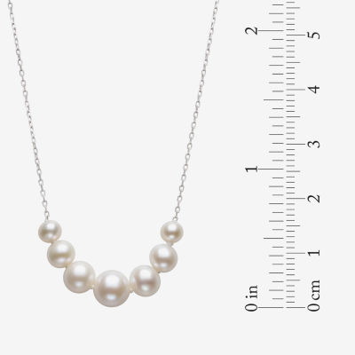 Womens White Cultured Freshwater Pearl Sterling Silver 16 Inch Pendant Necklace