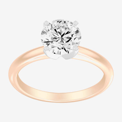 (G / SI2) Womens Round Cut 2 CT. T.W. Lab Grown Diamond 14K Gold Solitaire Engagement Ring