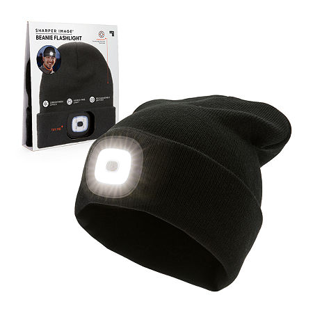 Sharper Image LED Flashlight Beanie, One Size, Black