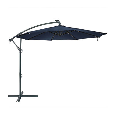 Sunnydaze® 10-Foot Steel Offset Solar Patio Umbrella