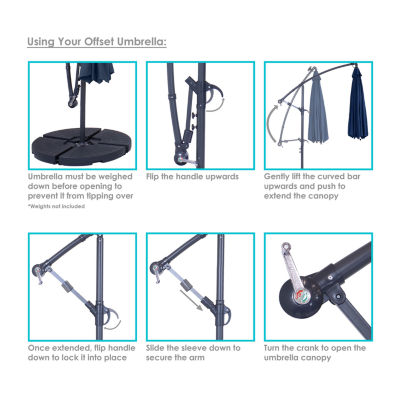 Sunnydaze® 10-Foot Steel Offset Solar Patio Umbrella