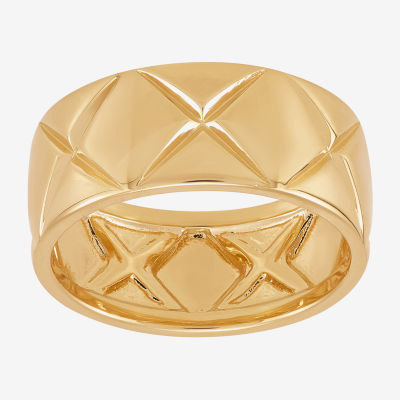 Silver Addiction Womens 11.5MM 14K Gold Over Silver Band