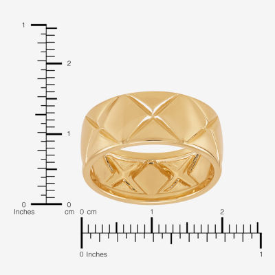 Silver Addiction Womens 11.5MM 14K Gold Over Silver Band