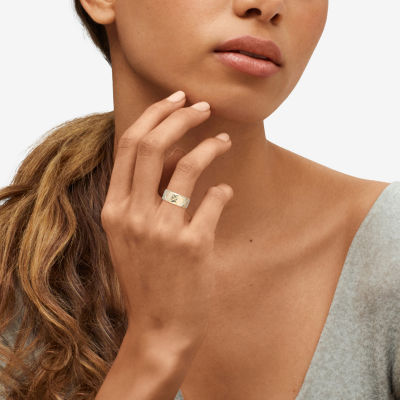 Silver Addiction Womens 11.5MM 14K Gold Over Silver Band