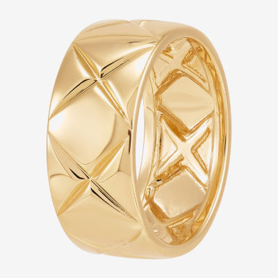 Silver Addiction Womens 11.5MM 14K Gold Over Silver Band