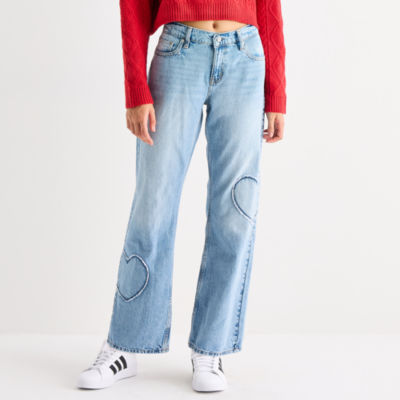 Arizona Womens Juniors Short Low Rise Straight Leg Jean