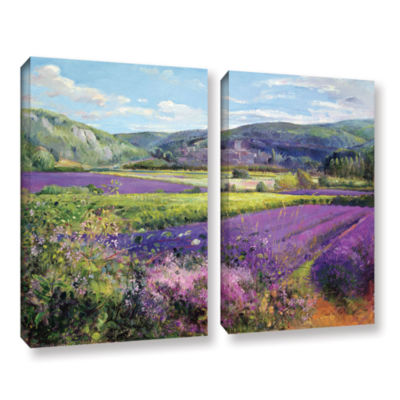 Brushstone Lavender Fields in Old Provence 2-pc. Gallery Wrapped Canvas Wall Art