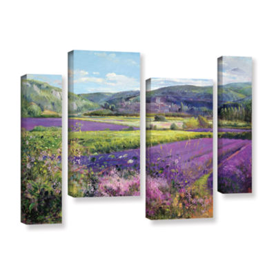 Brushstone Lavender Fields in Old Provence 4-pc. Gallery Wrapped Staggered Canvas Wall Art